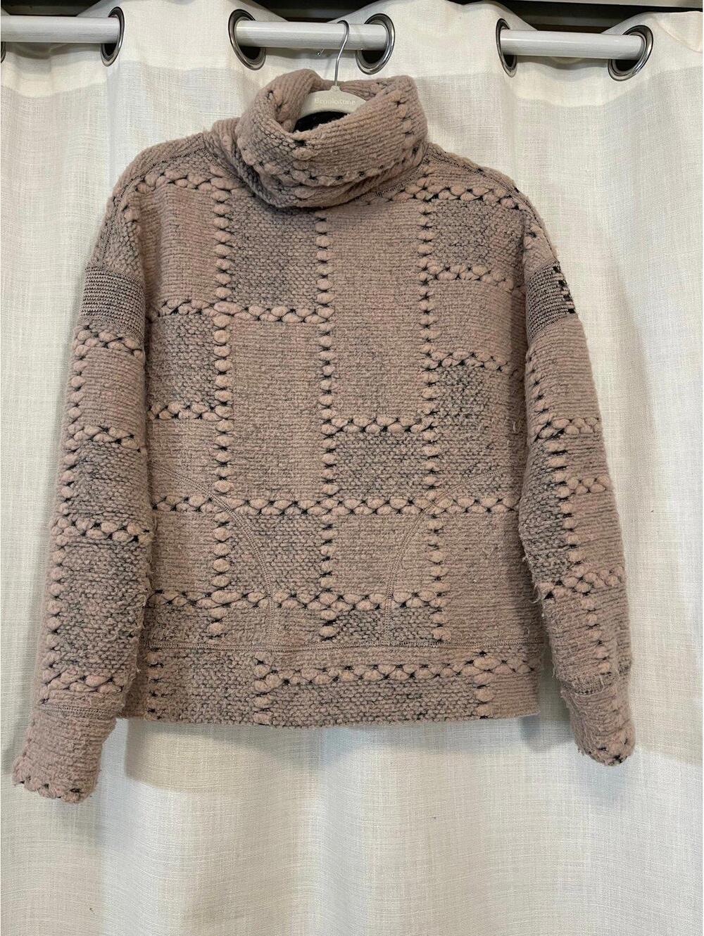 Prana Crestland chunky patchwork pink black pullover